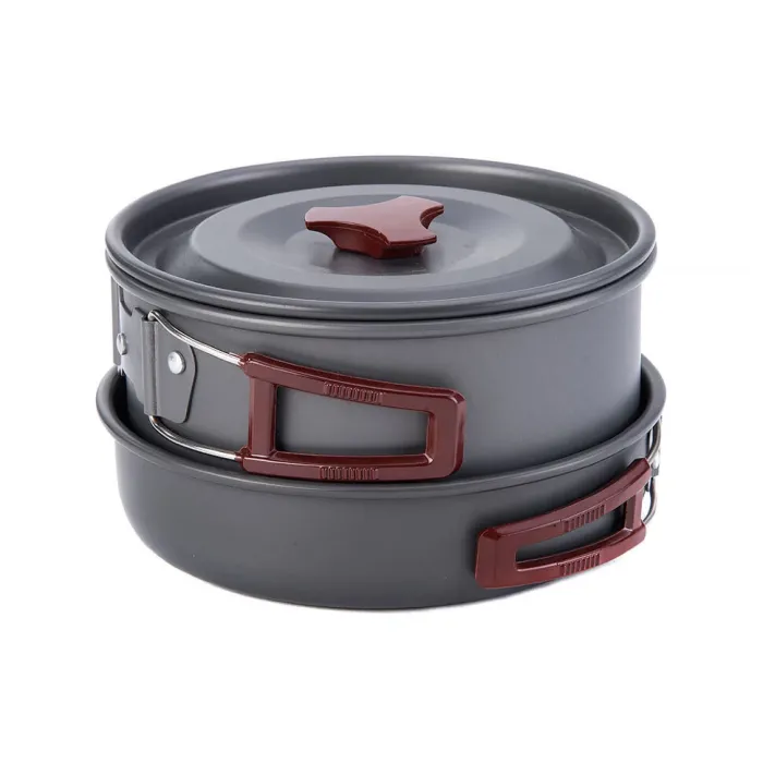 Набір посуду Naturehike 3-4 NH (2 каструлі + кришки + сковорода) carbon (NH15T203-G)